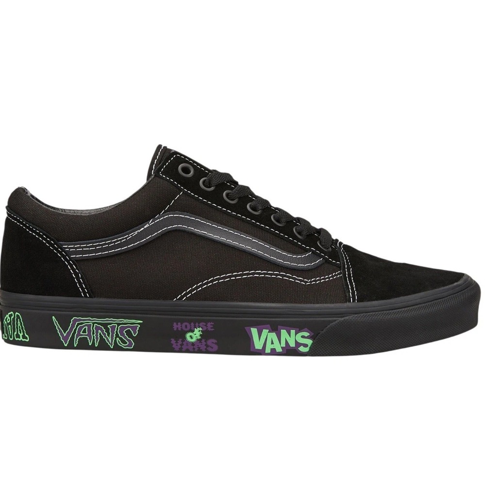 Vans Old Skool Live At HOV Mens 11.5 Womens 13 Black Green Purple Skater Grunge